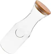 ORFOFE Clear Glass Juice Bottle Reusable Transparent Milk Juice Container for Fridge Design for Everyday Use Dishwasher Safe Drink Jar