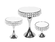 Set 3 Diamond Style Mirror Cake Stand 30x39cm