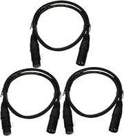 LIGIGWASH 3pcs XLR Cable Wire Microphone Cord Male to Female Durable Audio Connector for Mixers DMX Stage Lights and Radio Station Equipment