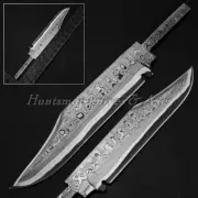 Custom Made Hand Forged Meteorite Damascus Blank Blade with 6mm Spine
