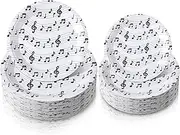 Yungyan 50 Pcs Musical Note Plates Disposable Music Notes Paper Plates Music Themed Tableware 9 Inch Musical Dinner Plates 7 Inch Karaoke Dessert Plates Rock Band Concert Party Decoration Supplies