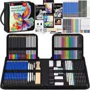 133 PCS Art Supplies Sketching Kit, Pro Drawing Pencils with Sketchbook, Colorin