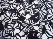 Ann Taylor LOFT A-Line Black & White Cotton Skirt Floral Design Pattern Size 2!