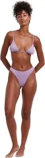 [Gottex] Flirtt Check It Out Women Multicolor Purple Geometric Abstract Bikini Bra Top with Adjustable Straps Swim Essential