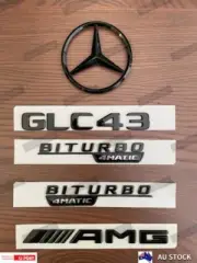 Mercedes-Benz GLC43 AMG X253 Star Biturbo 4Matic SUV Rear Trunk Emblem Badge Set