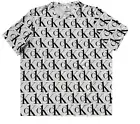Calvin Klein CK one Men's Crewneck all over CK Logo, Modal Shirt, White( S)