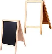 Angoily 2Pcs Freestanding Wooden Chalk Board Dry Erase Whiteboard for Double Sided Chalkboard for Home Classroom Erasable Writing Board for Creative Learning