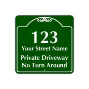 123 Street Name Or Number Private Driveway Road Custom Sign Aluminum Plate 12x12
