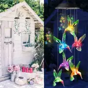 Colored Bird LED Color-Changing Solar Power Wind Chimes Yard Home Garden NEW