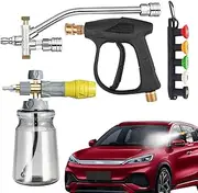 Pressure Washer Foam Cannon - 4000 PSI Double-Head Car Wash Foam Cannon | Ergonomic Car Washing Applicators for Auto Detailing Driveway Cleaning Marine Vessel Patio