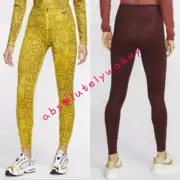Nike Sportswear Fierce Python Print Women's Leggings Knit Fabric Front Zip Sleek