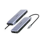 UGREEN UG-70301 USB-C to HDMI+DP+VGA+2xUSB3.0+RJ45(Gigabit) +SD/TF+USB-C PD (5G&4K 60Hz) Multifunction 9 In 1 Adapter [UG-70301]