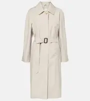[Max Mara] Max Mara The Cube Orleans belted twill coat UK 16 white
