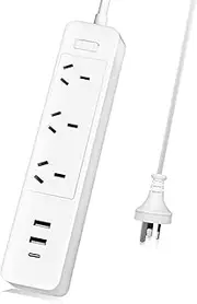 Power Board with USB Ports (18W PD USB C), Power Strip with 3 AC Outlets, 2 USB A and 1 Type-C Ports, 1.65M Powerboard Surge Protector with Switch, Extension Board for Home Office Travel Dorm Desk