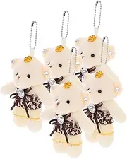 ERINGOGO 5pcs Mini Stuffed Bear Toy Tiny Bear Doll Plaything for Diy Bouquet Keychain Decor Wedding Ornament