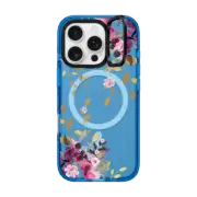 iPhone 16 Pro Impact Ring Stand Case MagSafe Compatible FLOWER & GOLD