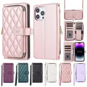 Zipper Wallet Crossbody Card Pocket Case For iPhone 16 Pro Max 16 Plus 16 Pro 16