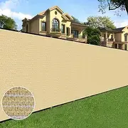 Sunnyglade 5 feet x 50 feet Privacy Screen Fence Heavy Duty Fencing Mesh Shade Net Cover for Wall Garden Yard Backyard (5 ft X 50 ft, Sand)