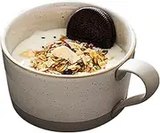 BOSUGE, Soup Cup with Handle, Breakfast Bowl for Ice Cream, Dessert, Small Ceramic Bowl, Soup Mug Microwave Safe.-blue-450ml (Color : White, Size : 450ml)