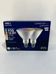 2 Cree Par38 Color White Smart LED Outdoor Flood Light Connected Bulb Smart Dim