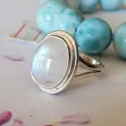 AAA Rainbow Moonstone Ring, Sterling Silver Ring, Unique Ring, 925 Silver Ring,