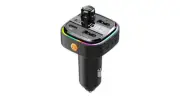 Car Bluetooth 5.3 FM Transmitter, Dual USB 3.1A/1A, Ambient Lighting, EQ Mode