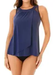 Miraclesuit Womens Illusionists Ursula Underwire Tankini Top Size 8 New