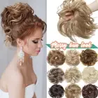 Real Straight Messy Bun Scrunchie Hair Pieces Thick Chignon Updo Hair Extensions