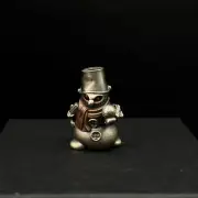 Collectible bead for parakord, knife, keychain. Snowman. Nickel silver. Bronze.