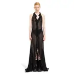 [MISBHV] Recycled Viscose Chiffon Maxi Dress Black