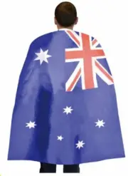 Australia Day Flag Fabric Cape Party Supplies Dress Up Aussie Blue Stars