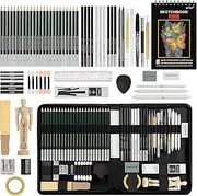 70-Pack Sketch Drawing Pencils Kit Sketching Supplies,Include Charcoal Pencils and Artists Tools,Pro Art Drawing Supplies for Adults Kids Beginners,ideal for Sketching Shading