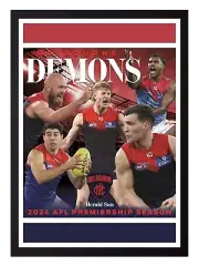 Framed 2024 Melbourne Demons AFL Football Poster - 45cm x 32cm x 3cm
