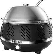 [KOOL GRILL] V2 Portable Outdoor Charcoal Grill BBQ/Roaster w/Dome Lid Black 41cm