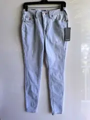 NWT TRUE RELIGION Women's Jeans 27 HALLE SUPER SKINNY rose gold buttons high