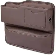 Multifunction Car Seat Gap Organizer Storage Box Leather Universal Crevice Side Storage Pocket Wallet Keys Card Phone Holder(Grizzly)