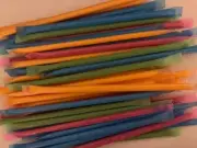 45 Large Sour Fruity Powder Candy Filled Straws - COMPARE TO PIXY STICKS