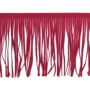 1 Yard 6 Inch PU Leather Fringe Trim DIY Tassel Fringe for Sewing, Ruby Red