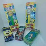 NEW SEALED! Spongebob-Squidward & Plankton WATCHES Plus Collector PEZ