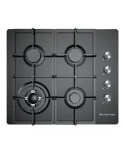 [Kleenmaid] Burner Gas On Black Krystal Glass Cooktop with Wok Burner 60cm