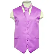 New Brand Q Formal Men's vest tuxedo waistcoat & necktie Lavender