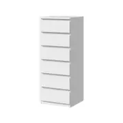 Oikiture 6 Chest of Drawers Tallboy White