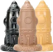 SAHOOSAFETY Big Rocket Dildo Anal Dildo with Suction Cup PVC Thick Anal Plug Fantasy Dildos G-Spot Penis Replica Anal Play Erotic Sex Toys for Men Women(Braun,M)