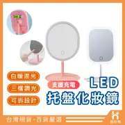 【Ho覓好物】帶燈化妝鏡 亮度調節 LED補光化妝鏡-橢圓/橢方/圓型(補光化妝鏡 觸控式梳妝鏡 鏡子)