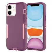For Apple iPhone 11 Pro 3in1 Case Drop Resistant Defender Tradies Hybrid Armor Heavy Duty Rugged Shockproof Tough Cover (Purple)