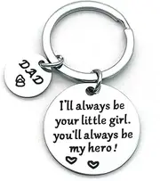 [ZAHSY] Christmas Xmas Gifts for Father Dad Gifts from Daughter to Daddy Birthday Gifts I'll Always be Your Little Girl Keychain Presents for Dad Valentines Day Gifts