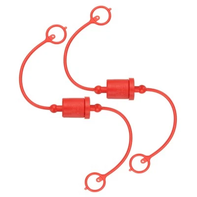 3/8" ISO-A Hydraulic Coupler Male Dust Cap and Female Plug Cover Set of 2