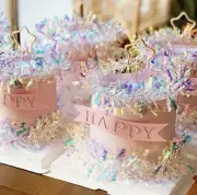 10 Pcs Glitter Cake Topper | Birthday Colorful Firework Tassels Cupcake Topper
