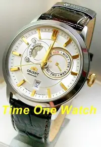 在飛比找Yahoo!奇摩拍賣優惠-實體店面(可再議價)日系_ORIENT_東方錶太陽月相機械錶