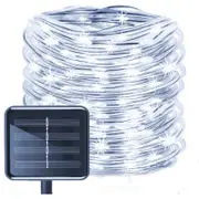 10 m 100 lights Solar Rope Lights Outdoor String Lights Waterproof For Indoor Outdoor Garden Party Patio Lawn Decoration - White